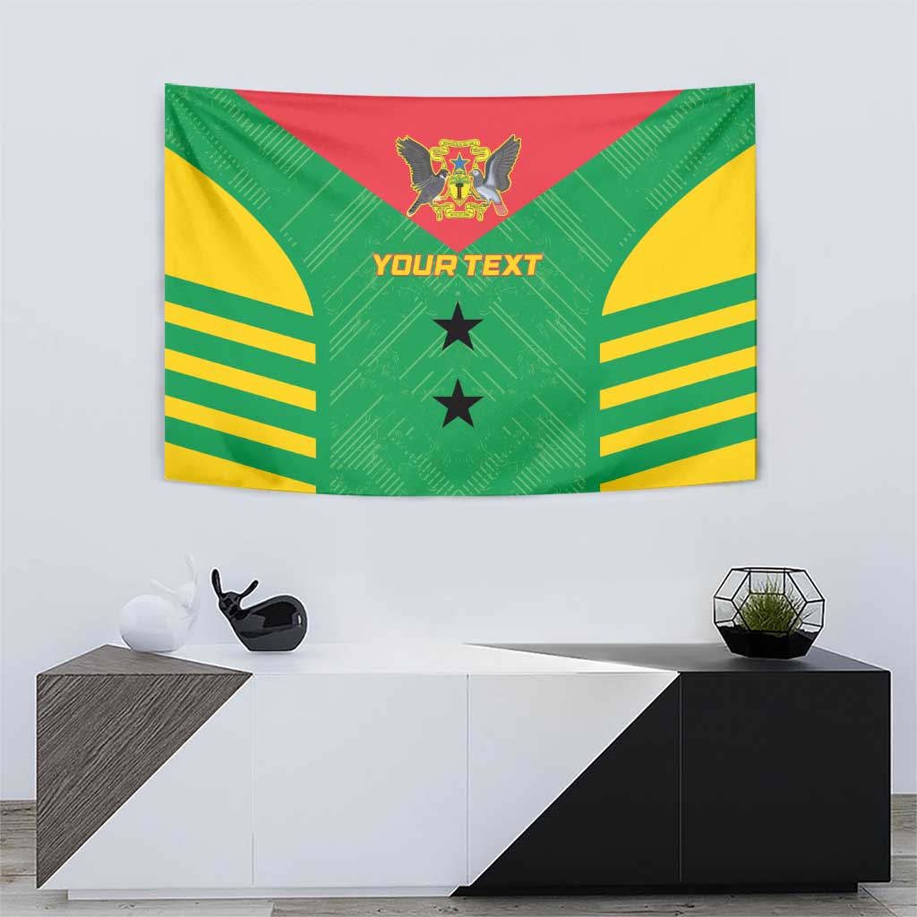 Custom Sao Tome and Principe Football Tapestry Go Champions - Green Ver - Wonder Print Shop