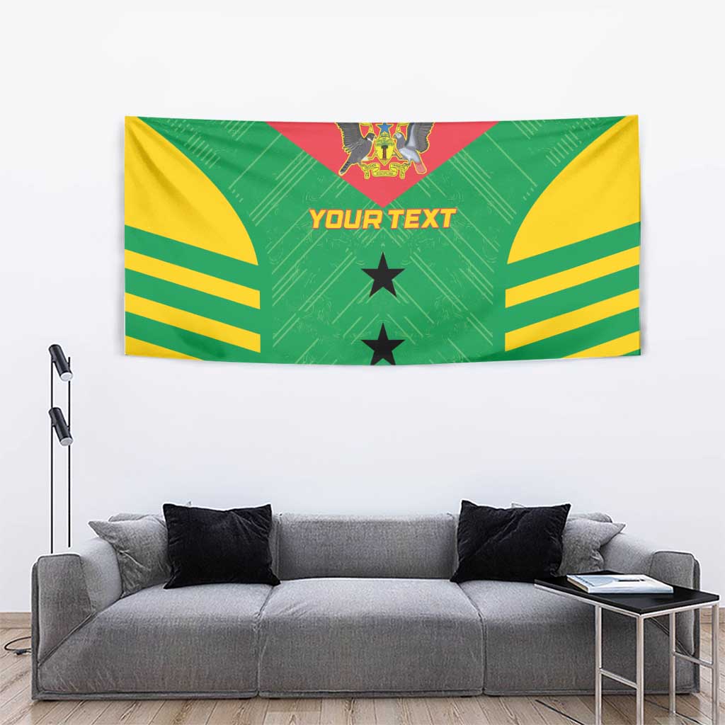 Custom Sao Tome and Principe Football Tapestry Go Champions - Green Ver - Wonder Print Shop