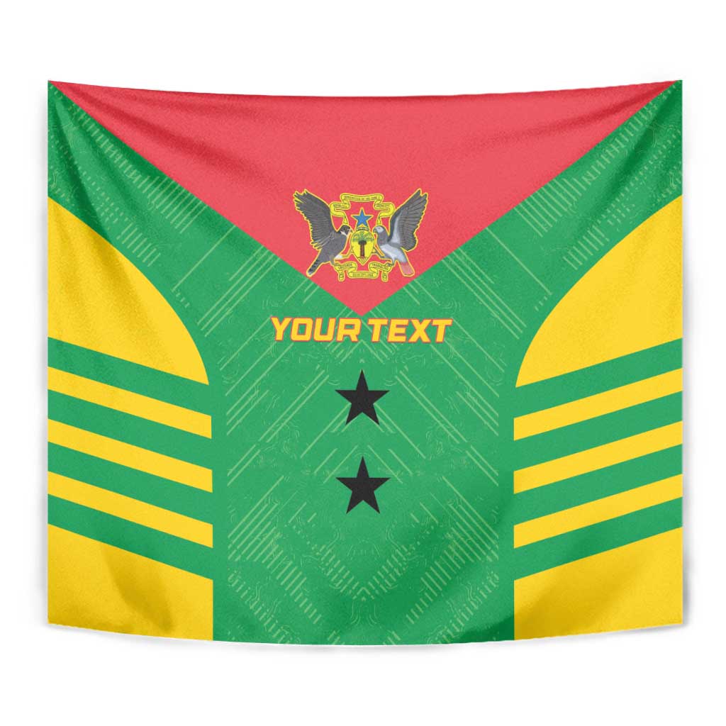 Custom Sao Tome and Principe Football Tapestry Go Champions - Green Ver - Wonder Print Shop