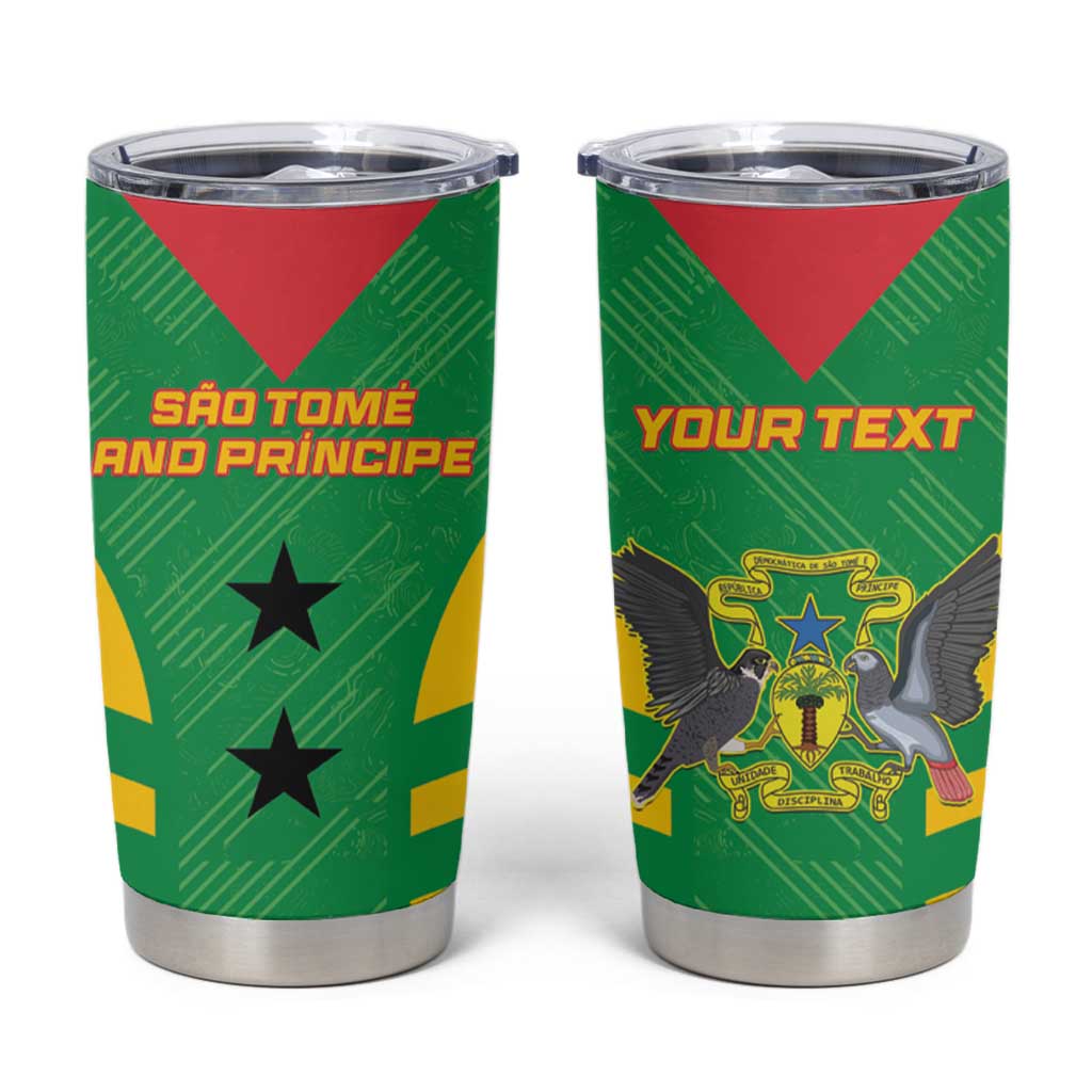 Custom Sao Tome and Principe Football Tumbler Cup Go Champions - Green Color - Wonder Print Shop