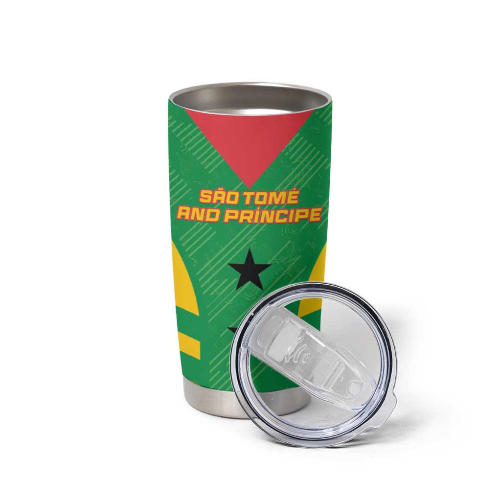 Custom Sao Tome and Principe Football Tumbler Cup Go Champions - Green Color - Wonder Print Shop