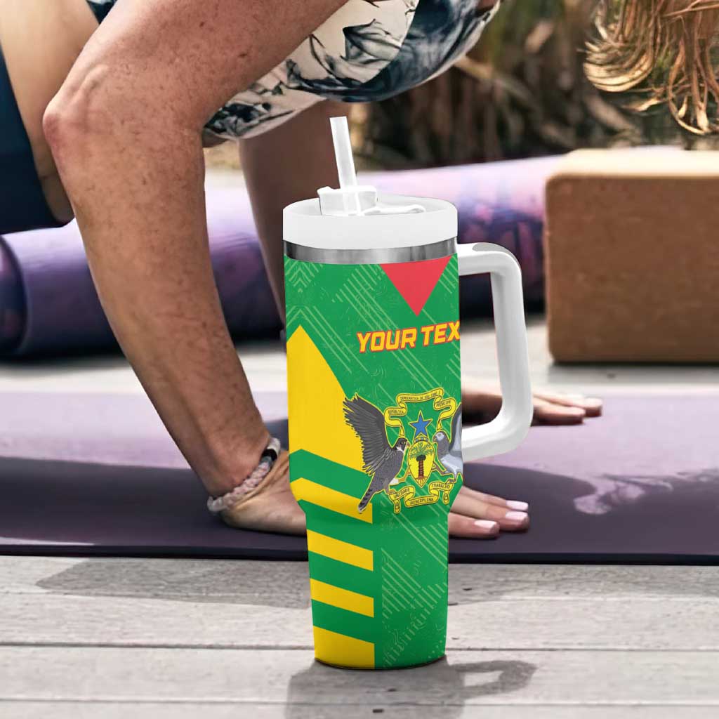 Custom Sao Tome and Principe Football Tumbler With Handle Go Champions - Green Color - Wonder Print Shop