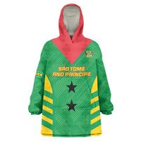 Custom Sao Tome and Principe Football Wearable Blanket Hoodie Go Champions - Green Ver - Wonder Print Shop