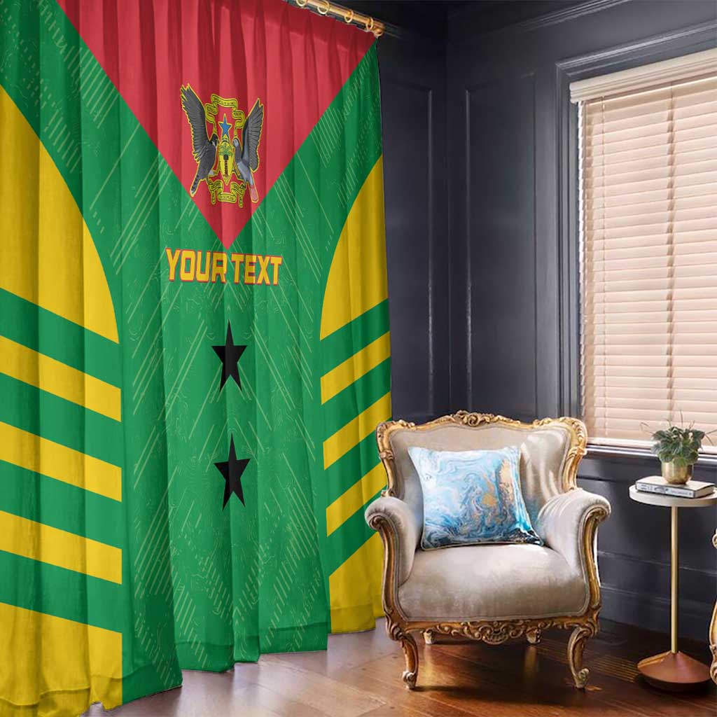 Custom Sao Tome and Principe Football Window Curtain Go Champions - Green Ver - Wonder Print Shop