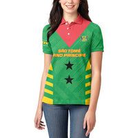 Custom Sao Tome and Principe Football Women Polo Shirt Go Champions - Green Ver - Wonder Print Shop