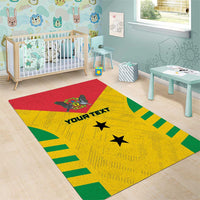 Custom Sao Tome and Principe Football Area Rug Go Champions - Yellow Ver - Wonder Print Shop