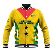 Custom Sao Tome and Principe Football Baseball Jacket Go Champions - Yellow Ver - Wonder Print Shop