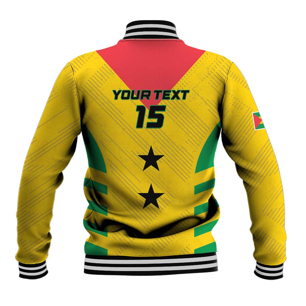 Custom Sao Tome and Principe Football Baseball Jacket Go Champions - Yellow Ver - Wonder Print Shop