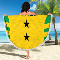 Custom Sao Tome and Principe Football Beach Blanket Go Champions - Yellow Ver - Wonder Print Shop