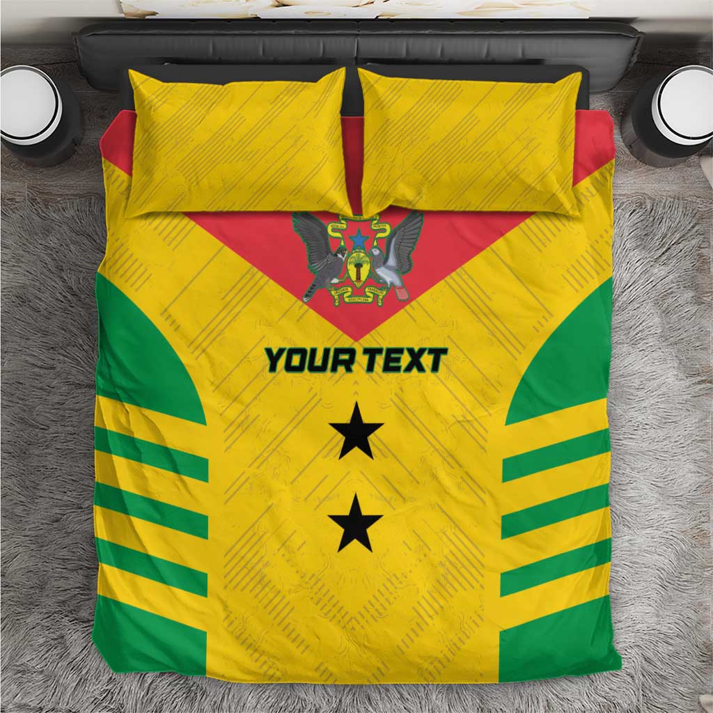 Custom Sao Tome and Principe Football Bedding Set Go Champions - Yellow Ver - Wonder Print Shop