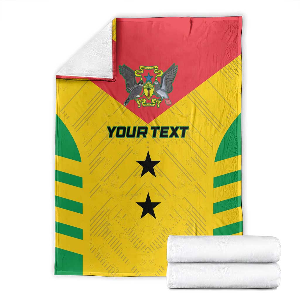 Custom Sao Tome and Principe Football Blanket Go Champions - Yellow Ver