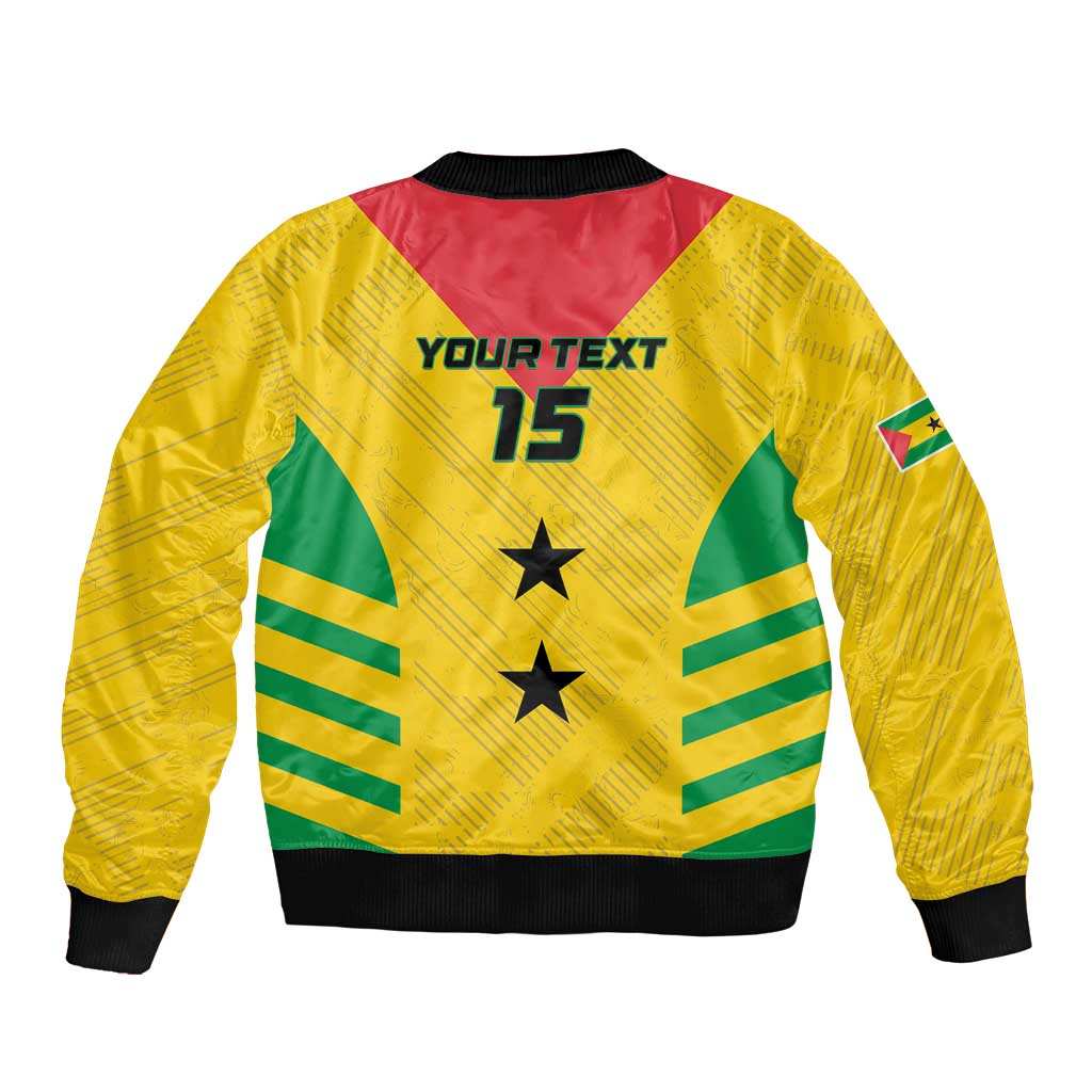 Custom Sao Tome and Principe Football Bomber Jacket Go Champions - Yellow Ver - Wonder Print Shop
