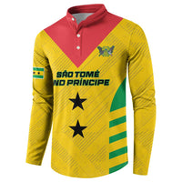 Custom Sao Tome and Principe Football Button Sweatshirt Go Champions - Yellow Ver - Wonder Print Shop