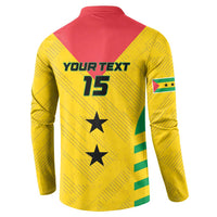 Custom Sao Tome and Principe Football Button Sweatshirt Go Champions - Yellow Ver - Wonder Print Shop