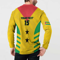 Custom Sao Tome and Principe Football Button Sweatshirt Go Champions - Yellow Ver - Wonder Print Shop