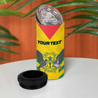 Custom Sao Tome and Principe Football 4 in 1 Can Cooler Tumbler Go Champions - Yellow Color
