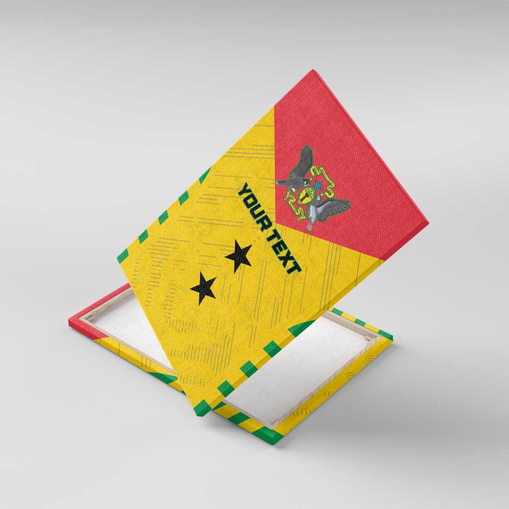 Custom Sao Tome and Principe Football Canvas Wall Art Go Champions - Yellow Ver - Wonder Print Shop