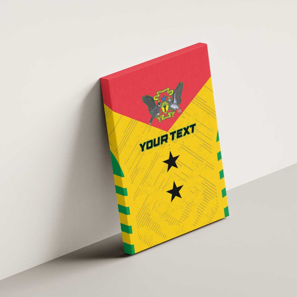 Custom Sao Tome and Principe Football Canvas Wall Art Go Champions - Yellow Ver - Wonder Print Shop