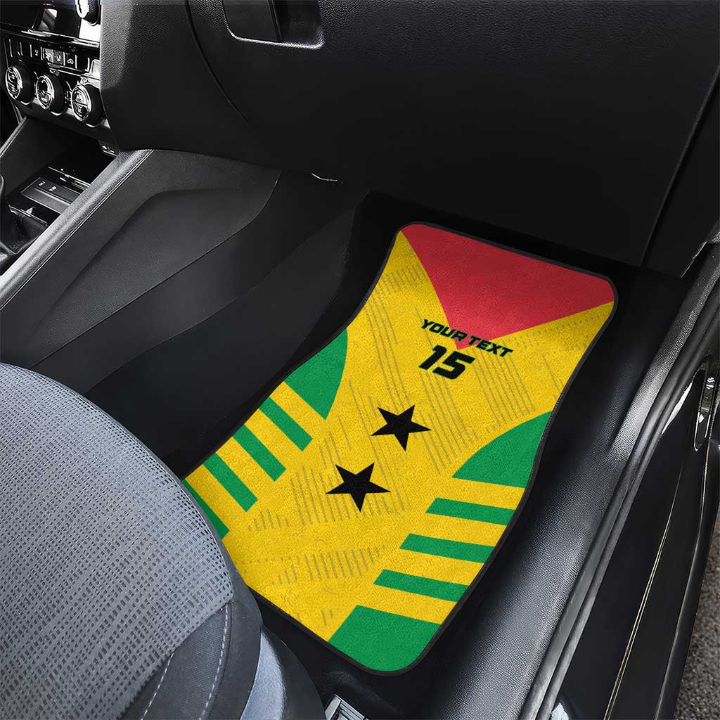 Custom Sao Tome and Principe Football Car Mats Go Champions - Yellow Ver - Wonder Print Shop