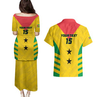 Custom Sao Tome and Principe Football Couples Matching Puletasi and Hawaiian Shirt Go Champions - Yellow Ver