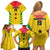 Custom Sao Tome and Principe Football Family Matching Off Shoulder Short Dress and Hawaiian Shirt Go Champions - Yellow Ver - Wonder Print Shop