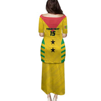 Custom Sao Tome and Principe Football Family Matching Puletasi and Hawaiian Shirt Go Champions - Yellow Ver