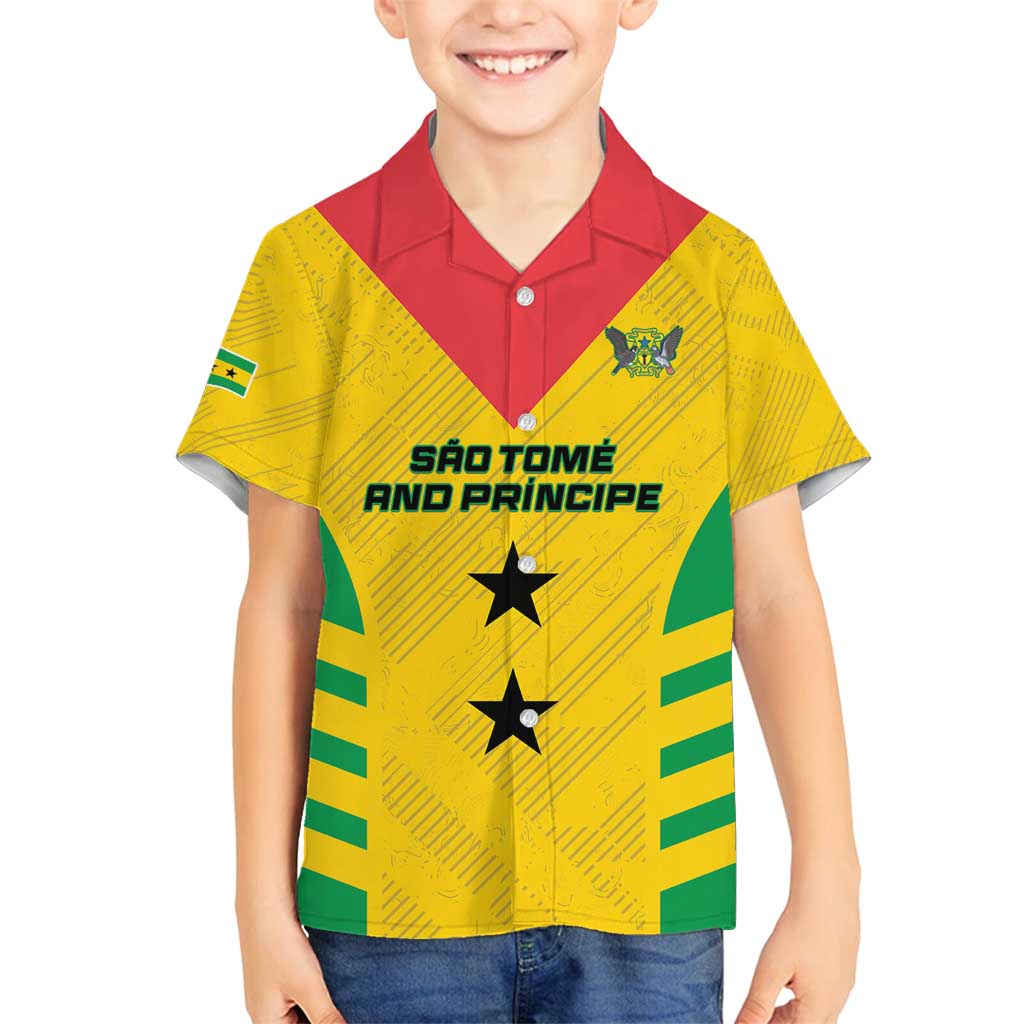 Custom Sao Tome and Principe Football Family Matching Summer Maxi Dress and Hawaiian Shirt Go Champions - Yellow Ver - Wonder Print Shop