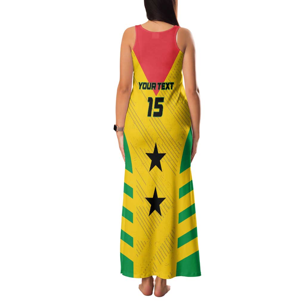Custom Sao Tome and Principe Football Family Matching Tank Maxi Dress and Hawaiian Shirt Go Champions - Yellow Ver - Wonder Print Shop