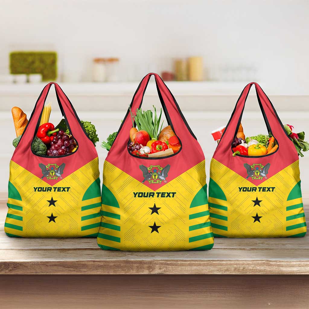 Custom Sao Tome and Principe Football Grocery Bag Go Champions - Yellow Ver