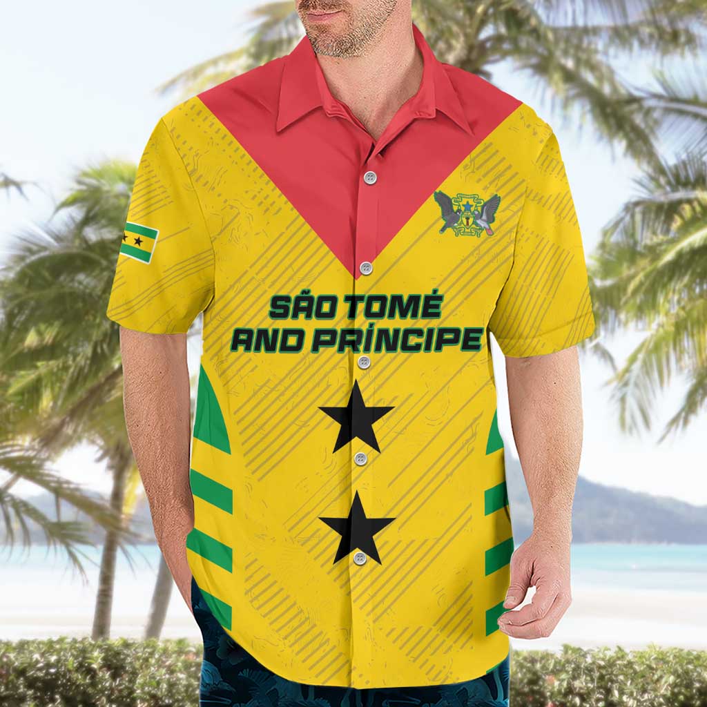 Custom Sao Tome and Principe Football Hawaiian Shirt Go Champions - Yellow Ver - Wonder Print Shop