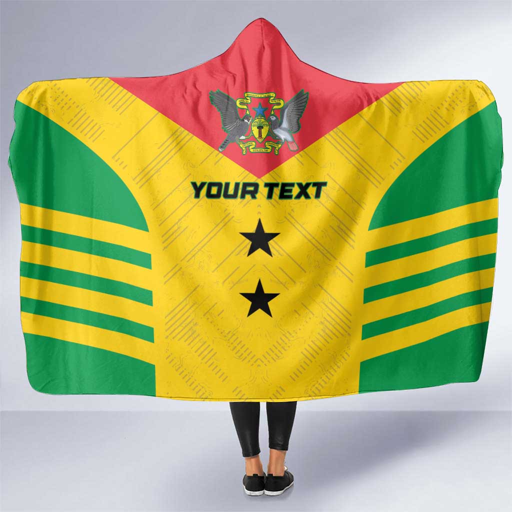 Custom Sao Tome and Principe Football Hooded Blanket Go Champions - Yellow Ver - Wonder Print Shop