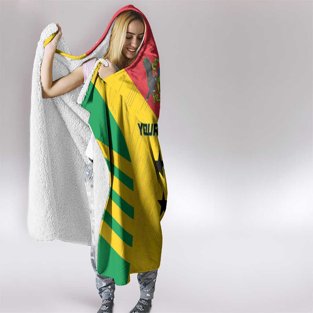 Custom Sao Tome and Principe Football Hooded Blanket Go Champions - Yellow Ver - Wonder Print Shop
