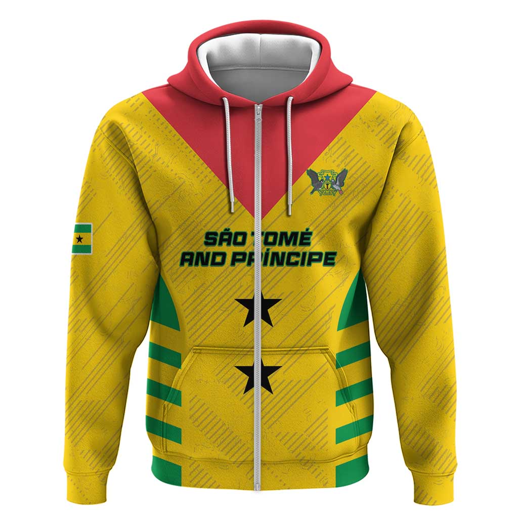 Custom Sao Tome and Principe Football Hoodie Go Champions - Yellow Ver - Wonder Print Shop