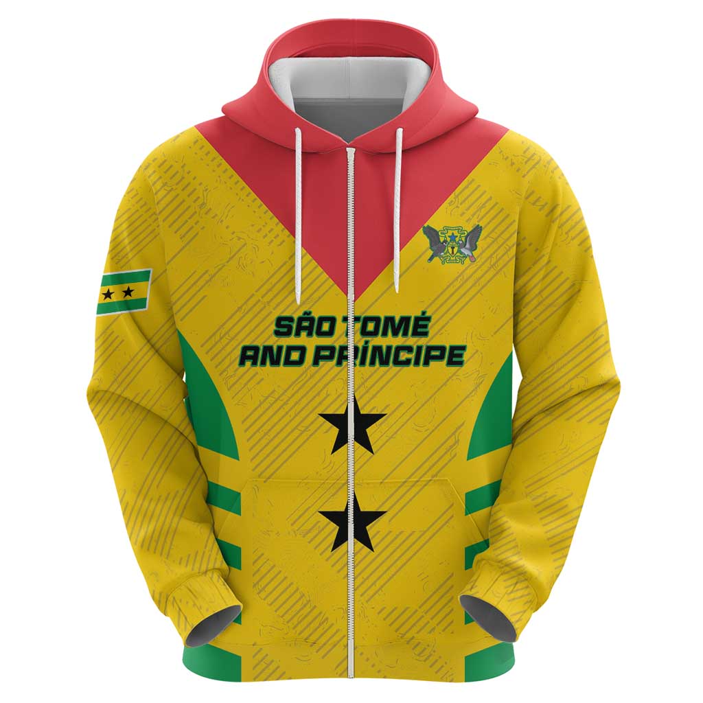 Custom Sao Tome and Principe Football Hoodie Go Champions - Yellow Ver - Wonder Print Shop