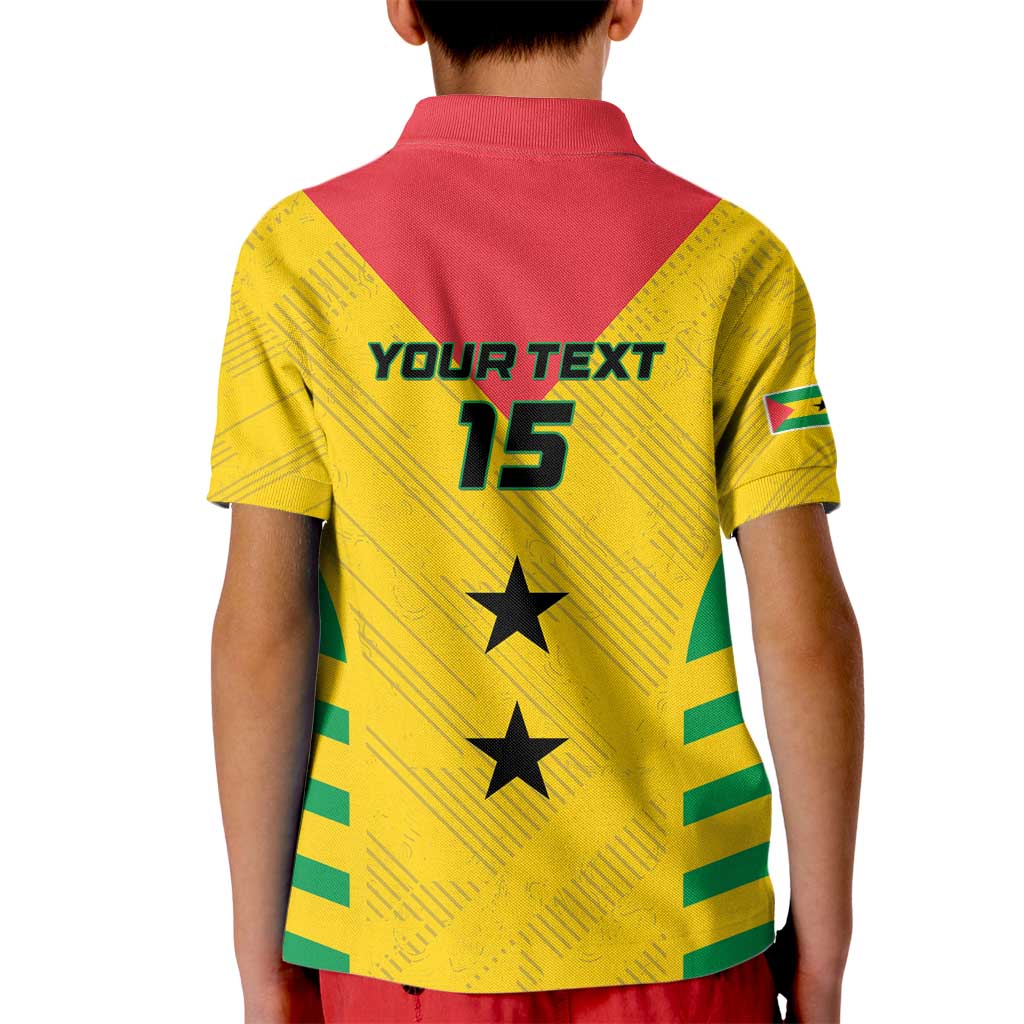 Custom Sao Tome and Principe Football Kid Polo Shirt Go Champions - Yellow Ver - Wonder Print Shop