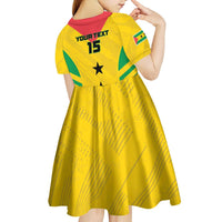 Custom Sao Tome and Principe Football Kid Short Sleeve Dress Go Champions - Yellow Ver - Wonder Print Shop
