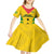 Custom Sao Tome and Principe Football Kid Short Sleeve Dress Go Champions - Yellow Ver - Wonder Print Shop