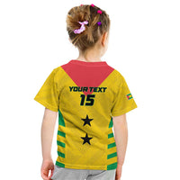 Custom Sao Tome and Principe Football Kid T Shirt Go Champions - Yellow Ver - Wonder Print Shop