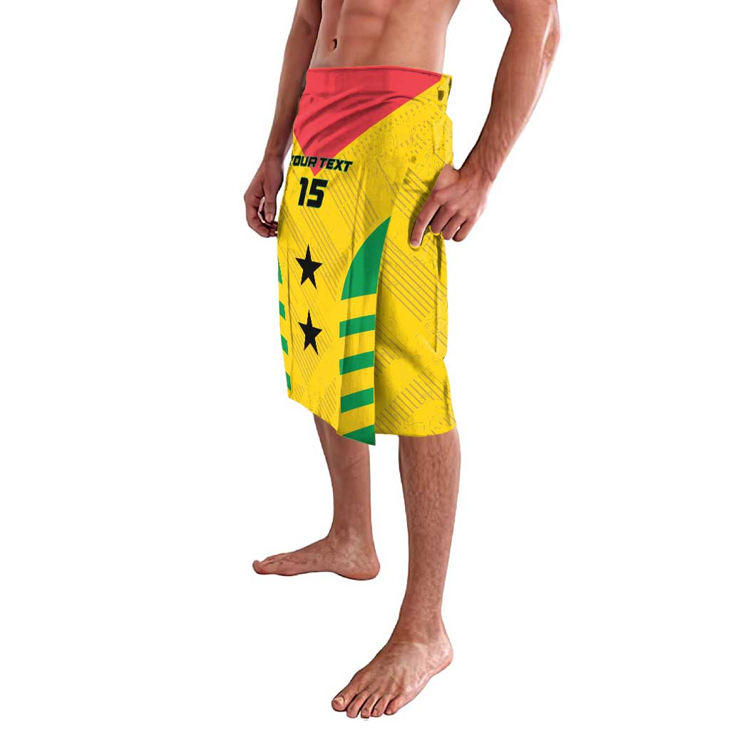 Custom Sao Tome and Principe Football Lavalava Go Champions - Yellow Ver - Wonder Print Shop