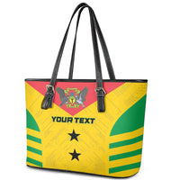 Custom Sao Tome and Principe Football Leather Tote Bag Go Champions - Yellow Ver