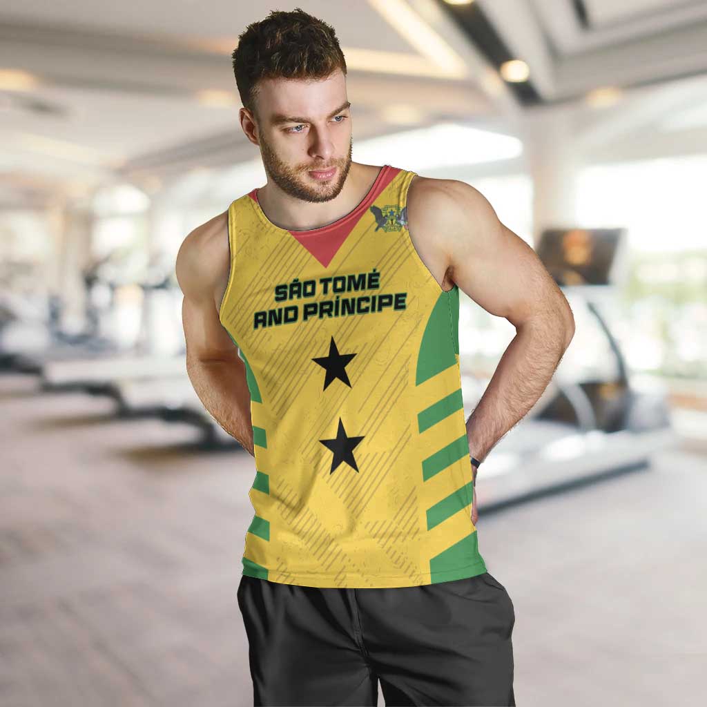 Custom Sao Tome and Principe Football Men Tank Top Go Champions - Yellow Ver - Wonder Print Shop