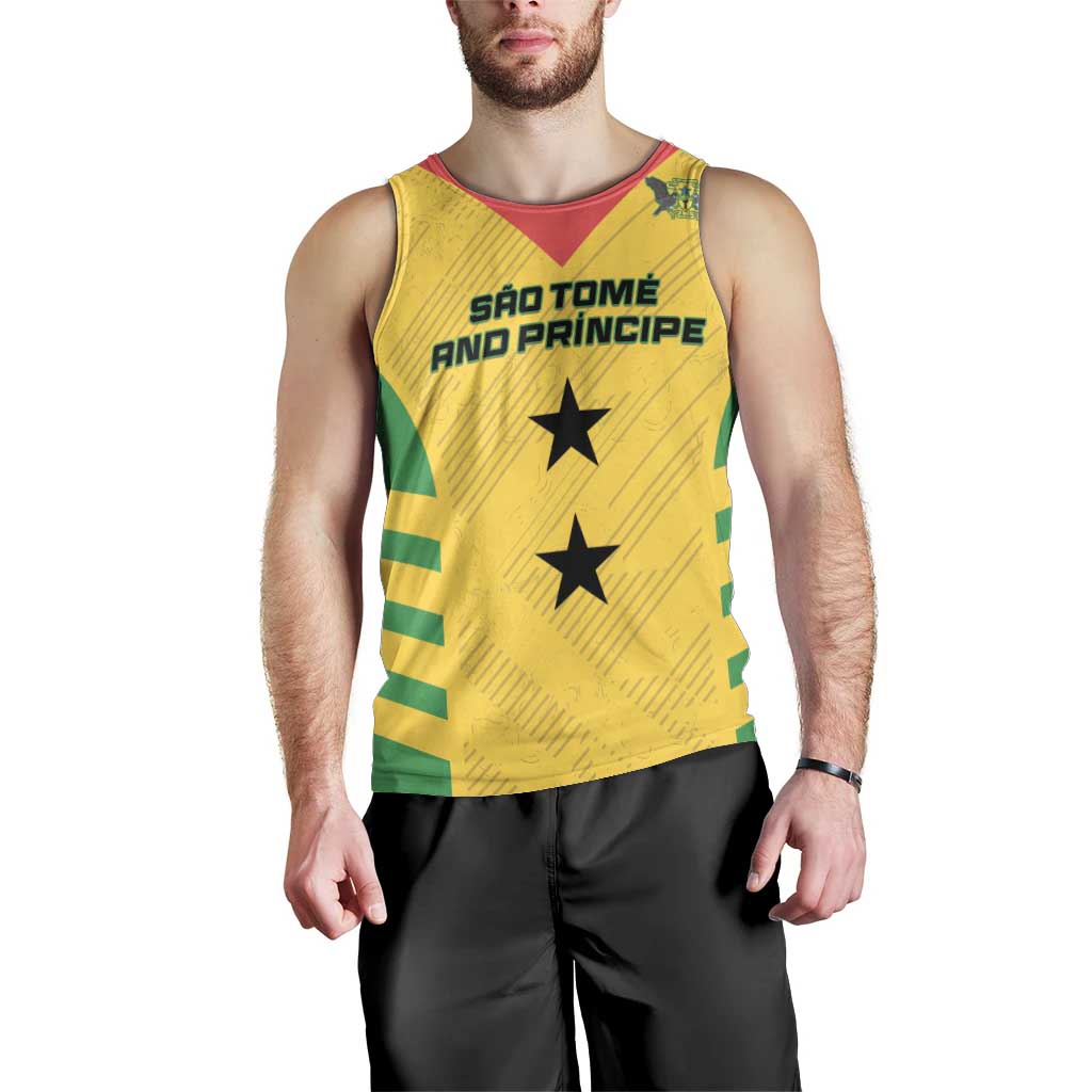 Custom Sao Tome and Principe Football Men Tank Top Go Champions - Yellow Ver - Wonder Print Shop
