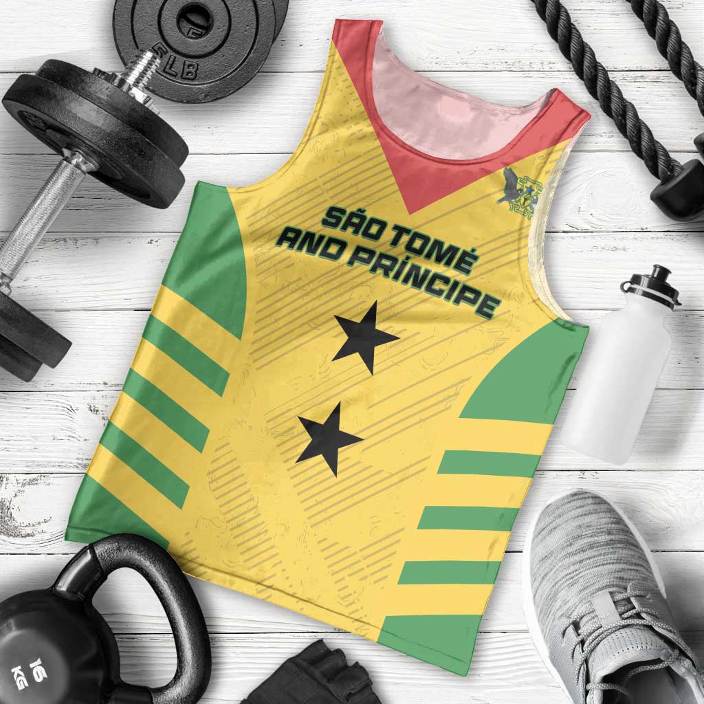 Custom Sao Tome and Principe Football Men Tank Top Go Champions - Yellow Ver - Wonder Print Shop