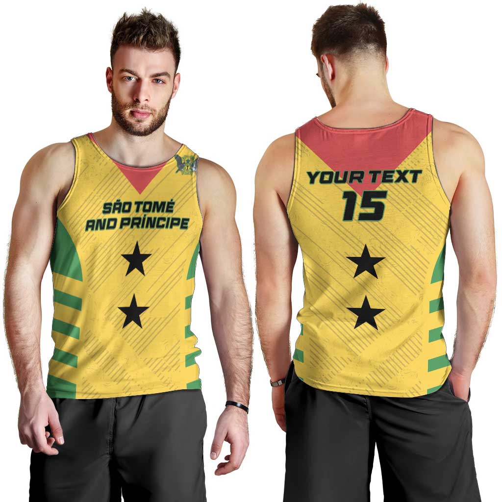 Custom Sao Tome and Principe Football Men Tank Top Go Champions - Yellow Ver - Wonder Print Shop