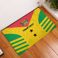 Custom Sao Tome and Principe Football Rubber Doormat Go Champions - Yellow Ver - Wonder Print Shop