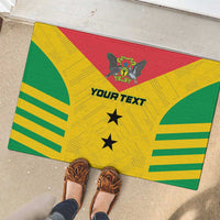 Custom Sao Tome and Principe Football Rubber Doormat Go Champions - Yellow Ver - Wonder Print Shop