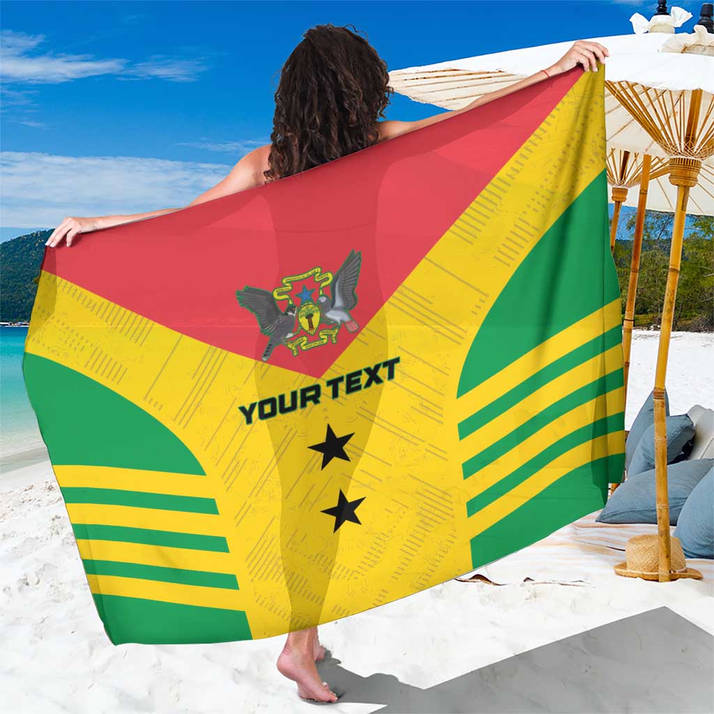 Custom Sao Tome and Principe Football Sarong Go Champions - Yellow Ver - Wonder Print Shop