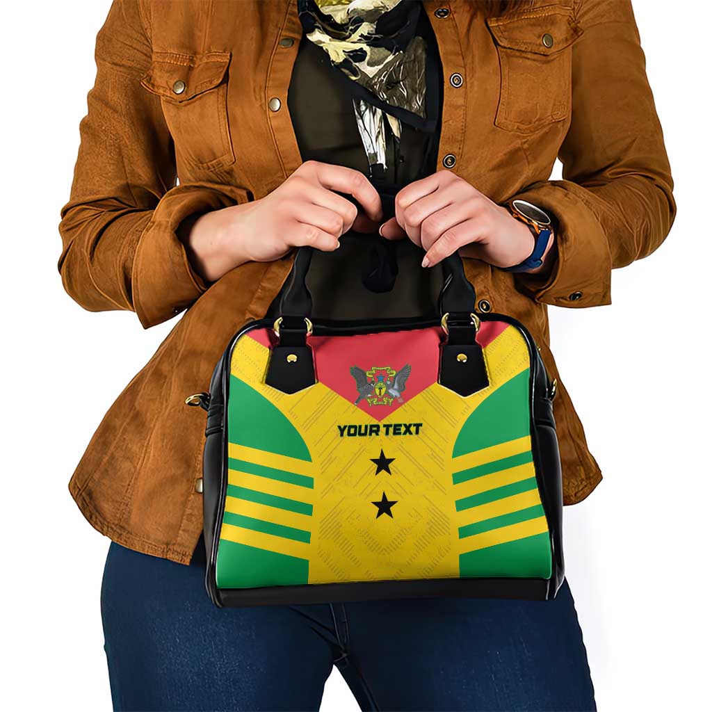 Custom Sao Tome and Principe Football Shoulder Handbag Go Champions - Yellow Ver - Wonder Print Shop