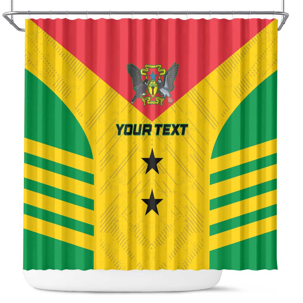 Custom Sao Tome and Principe Football Shower Curtain Go Champions - Yellow Ver - Wonder Print Shop