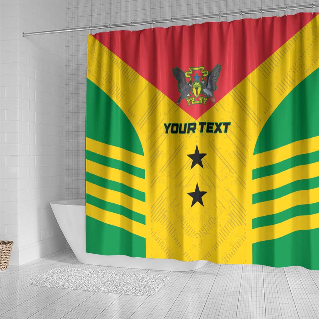 Custom Sao Tome and Principe Football Shower Curtain Go Champions - Yellow Ver - Wonder Print Shop